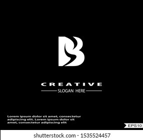 Letter B with wave logo design vector template.eps10