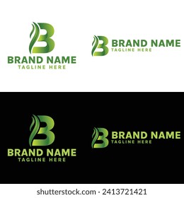 Plantilla de diseño de logotipo de ola y letra B
