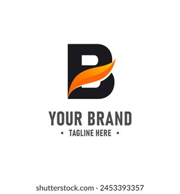 Letter B Wave Logo Design Inspiration. Vector Letter Template Design