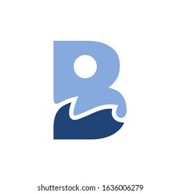 letter B wave logo template