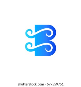 Letter B Wave Logo Template Stock Vector (Royalty Free) 677559751 ...