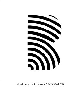 letter B wave simple logo art