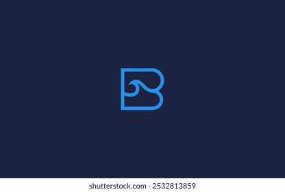 Letter b with waves logo icon design vector design template inspiration