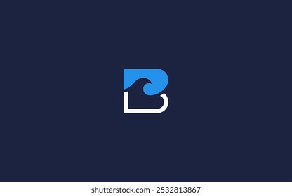 Letter b with waves logo icon design vector design template inspiration