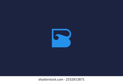 Letter b with waves logo icon design vector design template inspiration