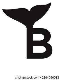 Letter B Whale Logo Design Template Stock Vector (Royalty Free ...