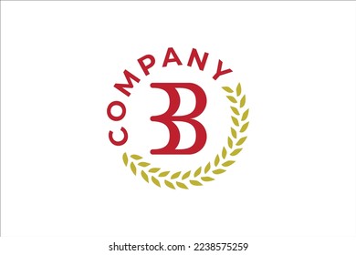 Letter B and wheat logo for bakery