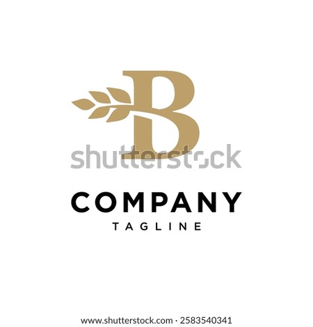 Letter B Wheat Logo Icon Vector