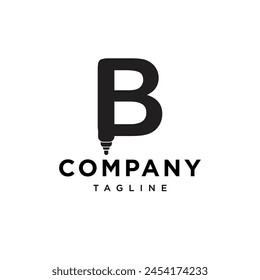 Letter B whiteboard marker logo icon vector template.eps