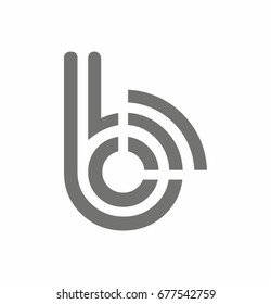 Letter B with WiFi logo vector