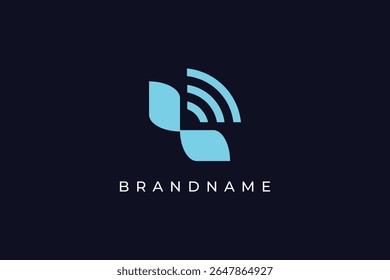 Letter B WiFi network logo design vector template. 