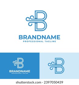 Logotipo de la letra B para el viento, adecuado para negocios relacionados con el viento con B inicial