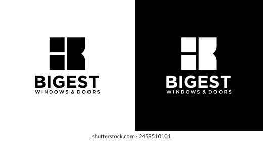 letter b window and home logo design vector image , b home window logo , letter b home window desigen logo constrution