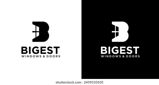 letter b window and home logo design vector image , b home window logo , letter b home window desigen logo constrution