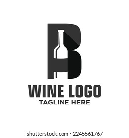Letter B Wine Logo Design Template Inspiration, Vector Illustration.