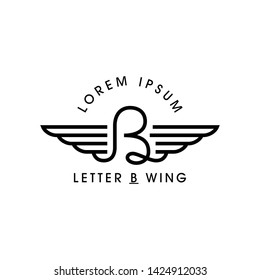 Letter B Wing Emblem Logo