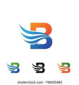 Letter B Wing Flying Logo Icon template
