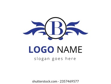 Diseño del logotipo del ala B para el símbolo de transporte y de mercancías.