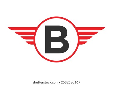 Letter B Wing Logotype. Speed Symbol Vector