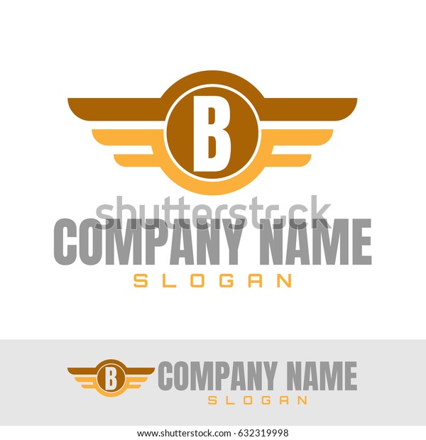 Letter B Wings Logo Design\
template