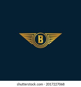 Plantilla de logotipo de letras B y Wings