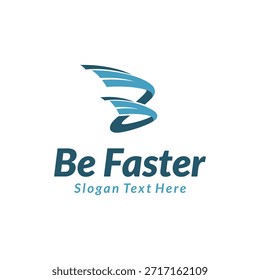 Letter B and wings logo template