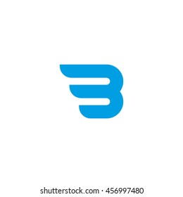 Letter B Wings Symbol Vector