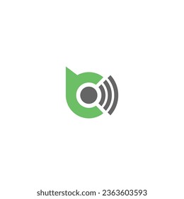 Diseño de icono de logotipo inalámbrico Carta B