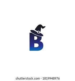 Letter B witch hat concept design Illustrator