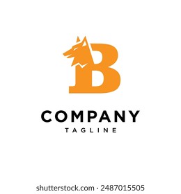 Letter B Wolf Logo Icon Vector template.eps