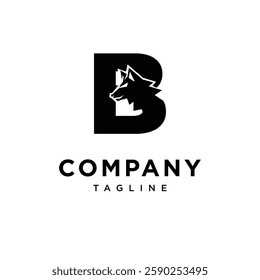 Letter B Wolf Logo Icon Vector