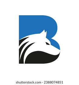 Letter B Wolf Logo. Wolf Symbol Vector Template