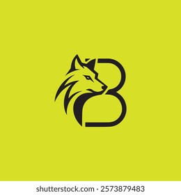 letter B wolf vector logo design