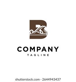 Letter B Wood Planer Logo Icon Vector