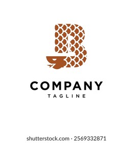 Letter B Wood Snake Logo Icon vector