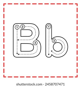 letter b for writing practice. Alphabet tracing is good for practicing children writing letters.