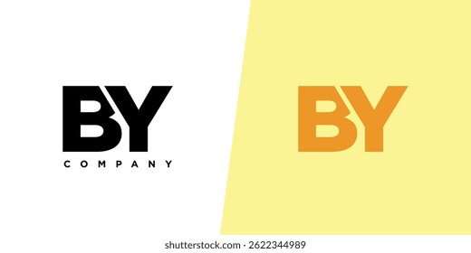 Letter B and Y, BY logo design template. Minimal monogram initial based logotype.