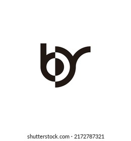 Letter b and y circle geometric symbol simple logo vector