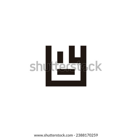 Letter B y square geometric symbol simple logo vector
