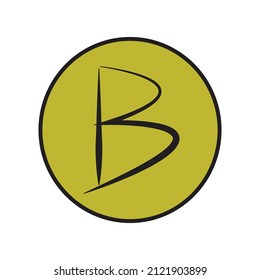 letra B en círculo amarillo, logotipo
