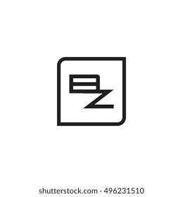 The letter B and Z Monogram With Frame Square. Logo Design Template Black