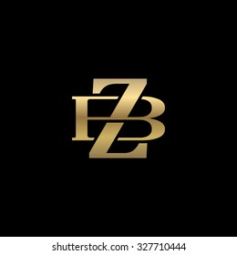letter B and Z monogram golden logo