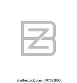 letter B and Z monogram square shape logo gray