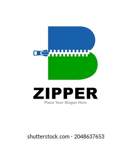 Letra B diseño vectorial del logotipo del cierre. Adecuado para el diseño de moda, nombre inicial, afiche, tarjeta y símbolo de moda industrial
