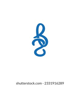 Buchstabe b2-Kurve einfaches Logo 