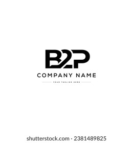 Letter B2P Logo Design. Black and White Logo. Usable for Business Logos. Flat Vector Logo Design Template