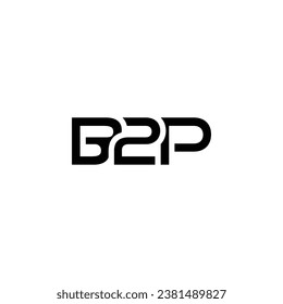 Letter B2P Logo Design. Schwarz-Weiß-Logo. Für Firmenlogos geeignet. Vorlage für flaches Vectorlogo