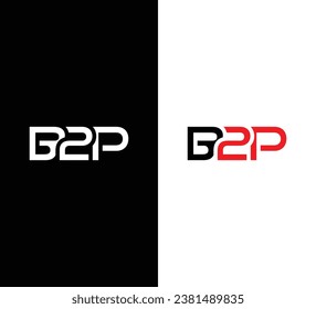 Letter B2P Logo Design. Black and White Logo. Usable for Business Logos. Flat Vector Logo Design Template