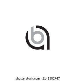 Letra ba ab b un círculo de color símbolo simple logotipo vectorial