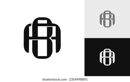 Letter BA or AB initial monogram logo design